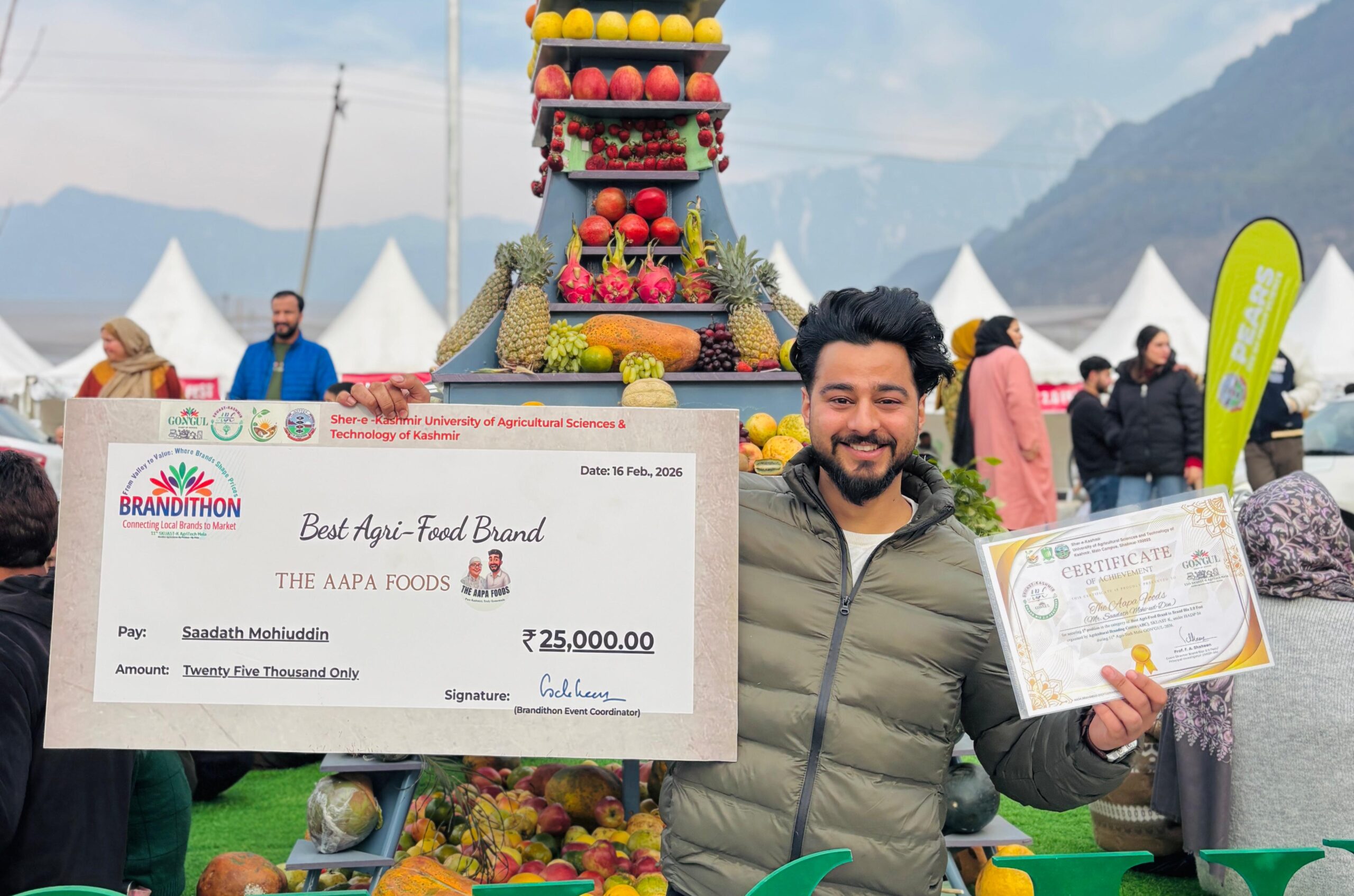 The Aapa Foods Honoured as Best Agri-Food Brand by SKAUST Kashmir